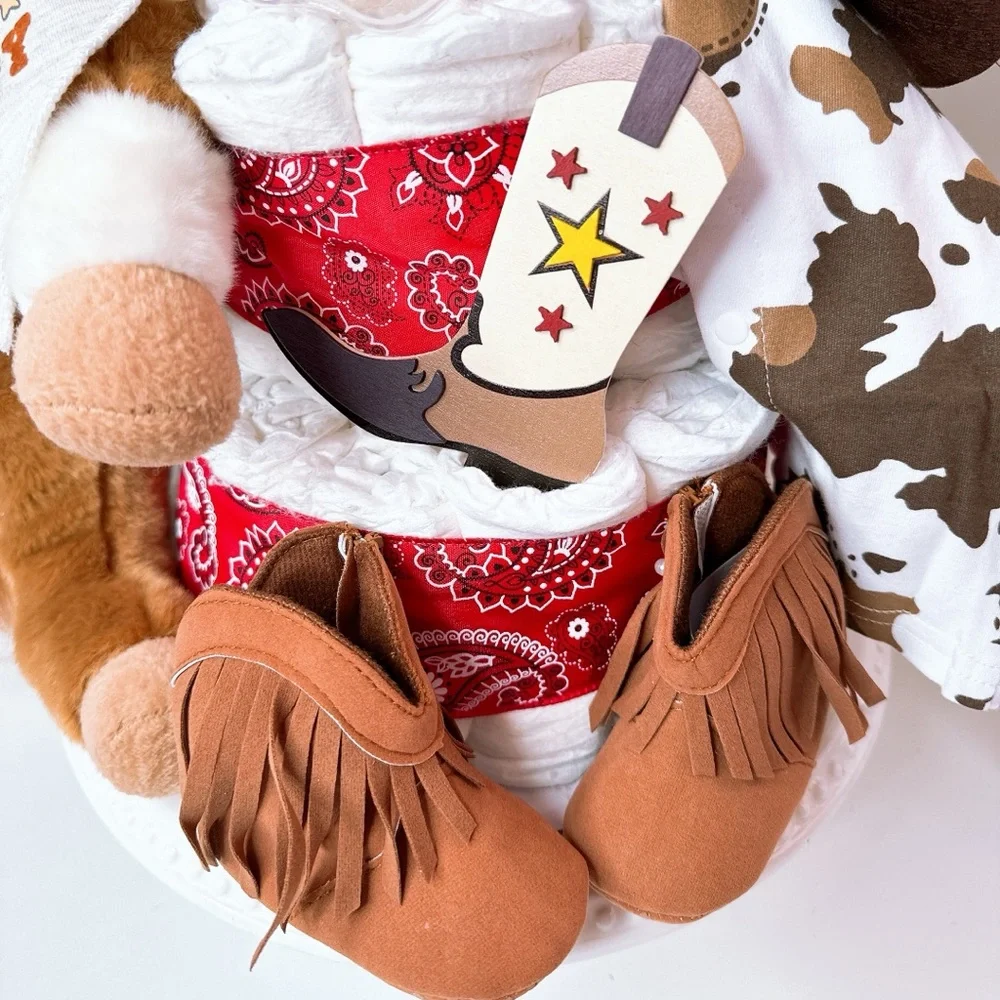 Cowboy Diaper Cake, Wild West Baby Shower Gift